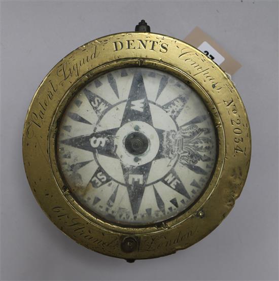 A Dent ships compass / gimbal diameter 20cm